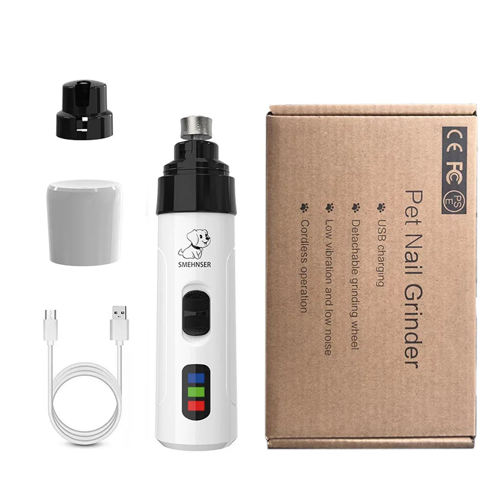 Pet Nail Grinder USB Rechargeable Dog Electric Nail Clipper Cat Claw Beauty Grinder Silent Pet Nail Clipper Beauty Trimming Tool