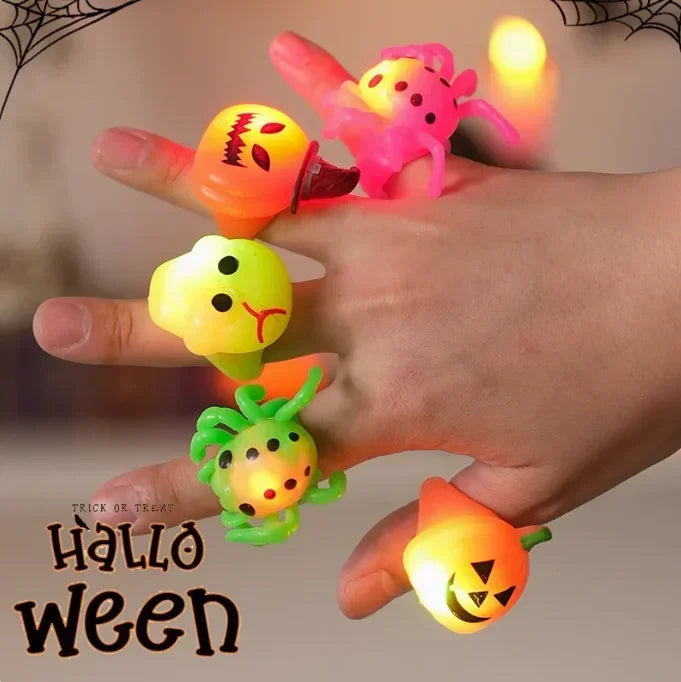Christmas LED Flashing Ring Halloween Glow Finger Light Kids Party Toy Gift Light Up Finger Lamp Fun Glow in Dark Accessory