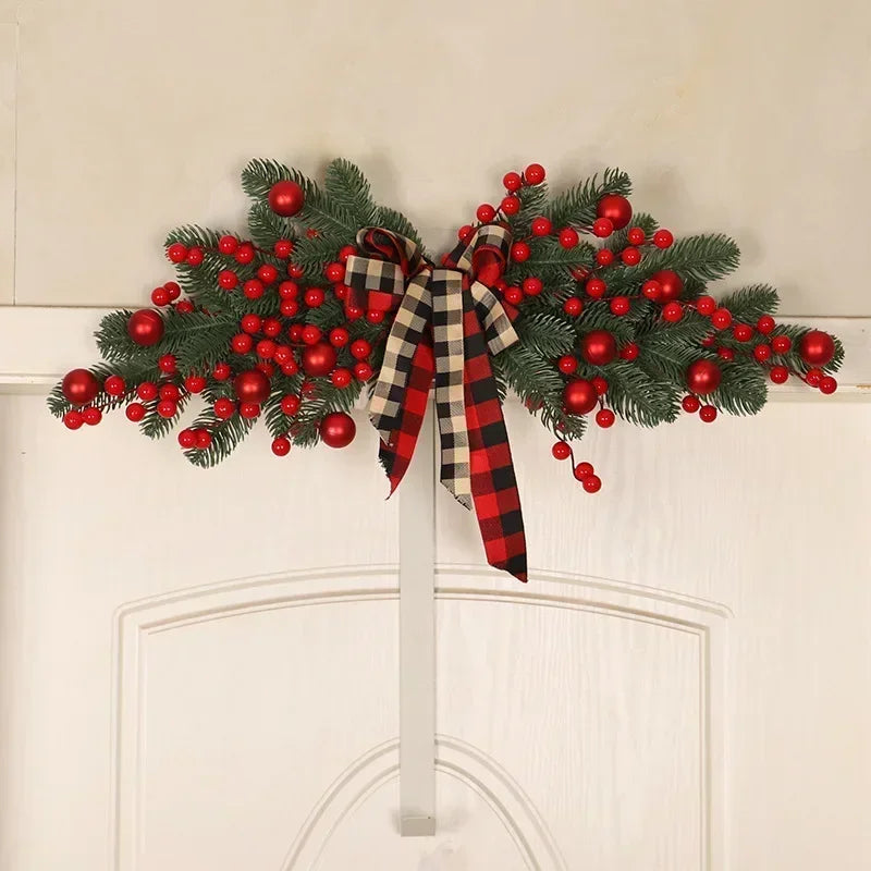 New Christmas Red Fruit Lattice Knot Decoration Fascia Santa Claus Bedroom Hangings Lintel Christmas Party Home Decor Accessory