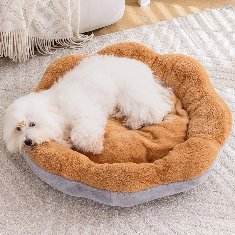 Winter Universal Dog Bed Mat Cute Flower-Shaped Nest Bed for Large Dog Cat Pet Plush Warm House  Pet Dog Accessories