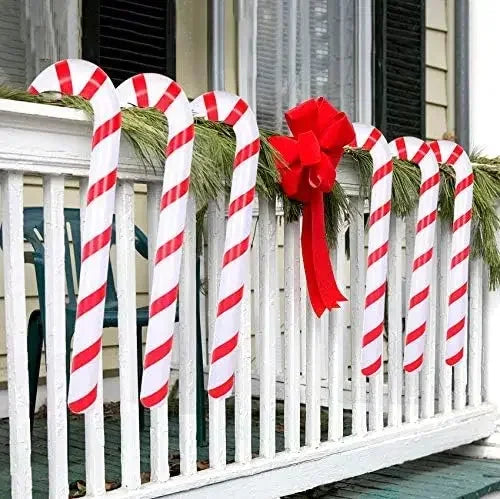 1/10PCS Inflatable Christmas Candy Cane Xmas Candy Cane Balloons Xmas Tree Hanging Ornament New Year Party Decor Christmas Gift