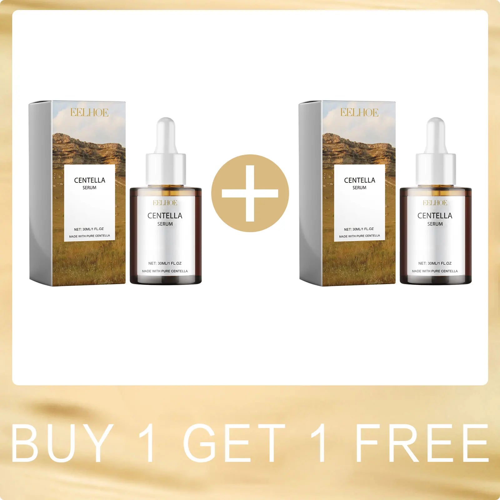 EELHOE Centella Serum Deep Hydration Pore Shrinking Smooth Moisturizing Facial Skin Rejuvenation Hyaluronic Acid Face Serum 30ml
