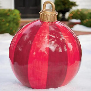 60cm Outdoor Christmas Inflatable Decorated Ball PVC Giant Big Large Balls Xmas Tree Decorations Toy Ball Without Light Ornament