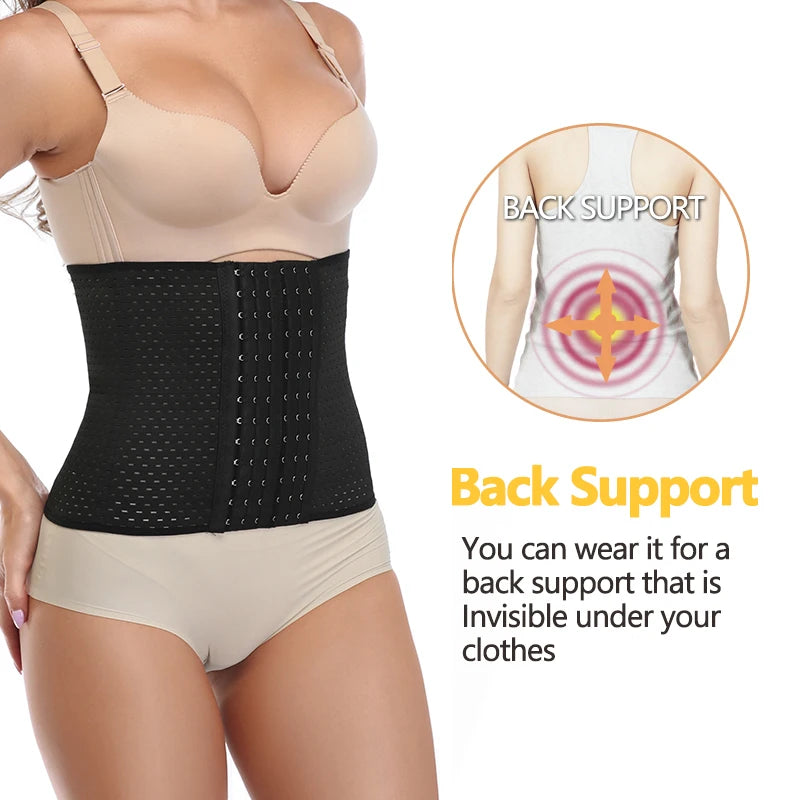 Lilvigor Slimming Waist Trainer Belt Shapewear Women Belly Cincher Body Shaper Fat Compression Strap Girdles Firm Hook Corset - You Offer