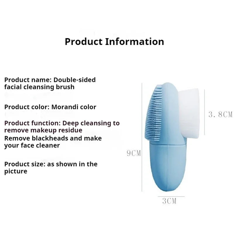 Silicone Facial Cleansing Brush Skincare Massage Tool Facial Deep Pore Skin Care Scrub Cleanser Double Sided Face Wash Brushes