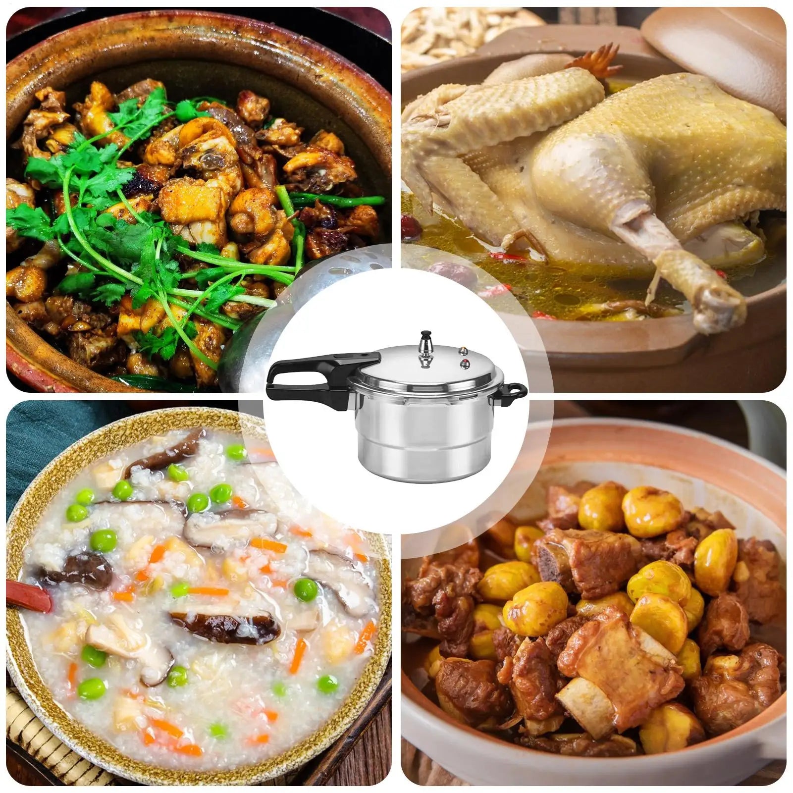 Pressure Cooker Pot 5L Grain Cooker With Steamer Insert Cooking Pot Aluminum Alloy Cookware For Poultry Meat Vegetable Seafood - You Offer