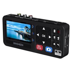UNISHEEN Old Camcorder Converter Casette MP3 Reel Mini Small VHS Tape to Flash Digital Video Camera Recorder for TV with Monitor