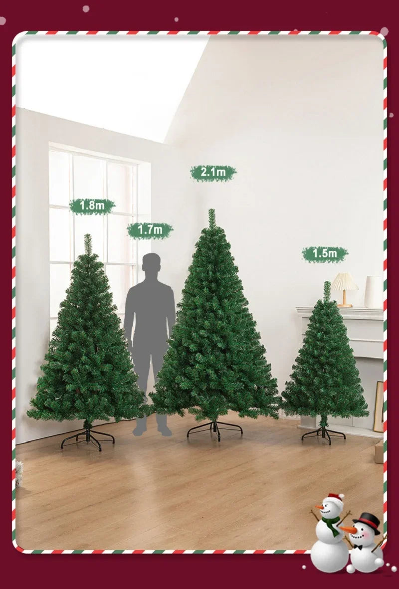 1.2/1.5/1.8/2.1M Christmas Tree Simulation with Metal Holder Base for Home Party Decorations Christmas Ornament Simple Install