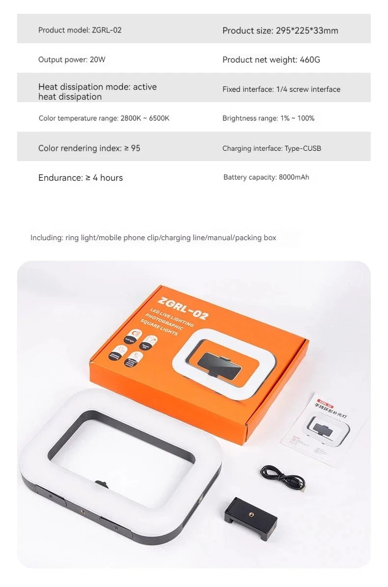 Smartphone Video Rig with Light Cell for Filmmaking Live YouTube Tiktok Video Recording Handheld Stabilizer Ring Light