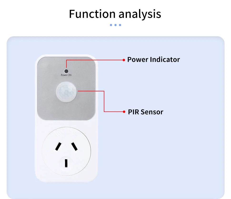 YICHENG Motion Activated Power Socket Electrical Outlet Motion Detection Sensor Security Garage Light ,PIR Sensor Socket
