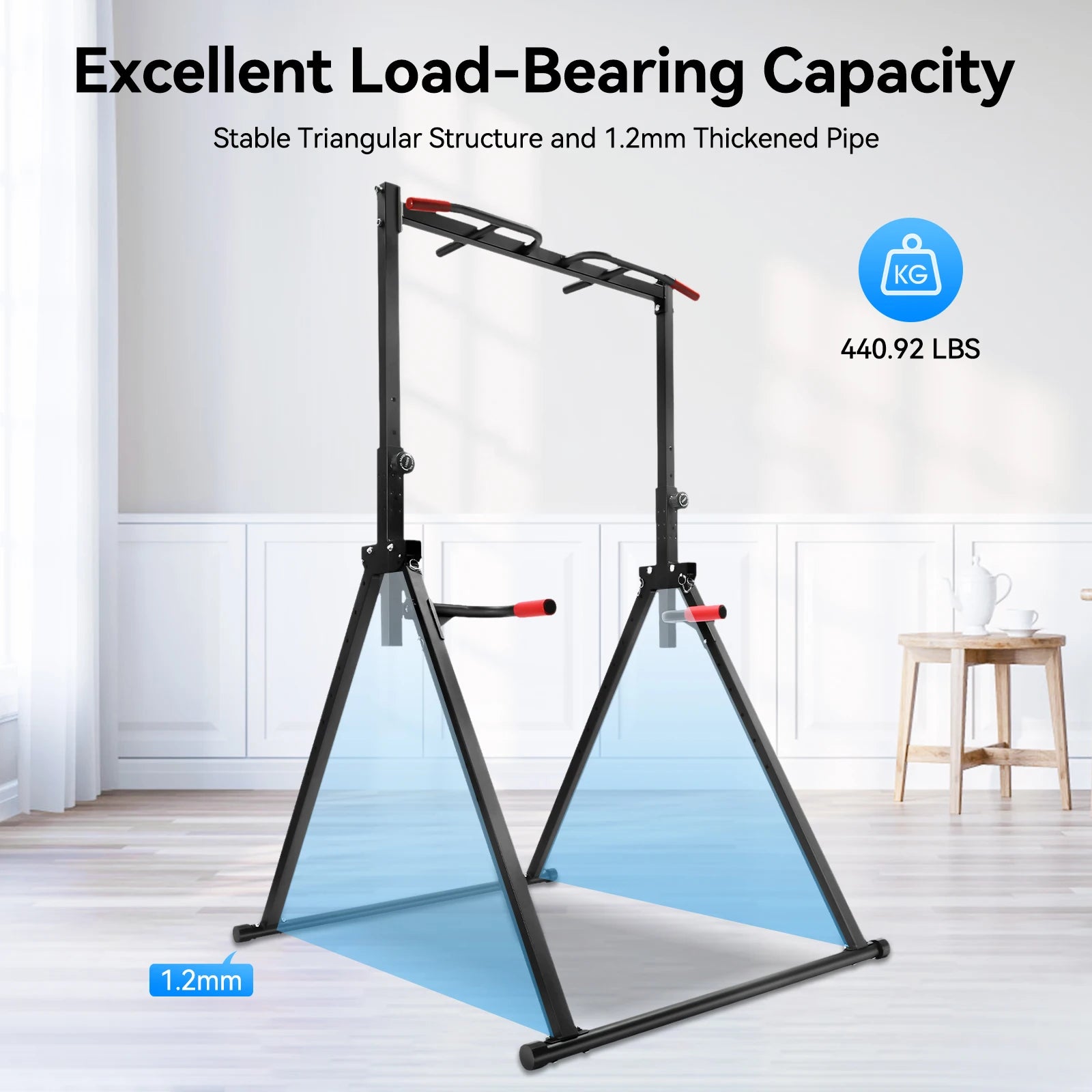 Triangular Pull Up Station Pull Up Bar for Home Gym Strength Training Equipment  Adjustable Height Home Pull Up Bar
