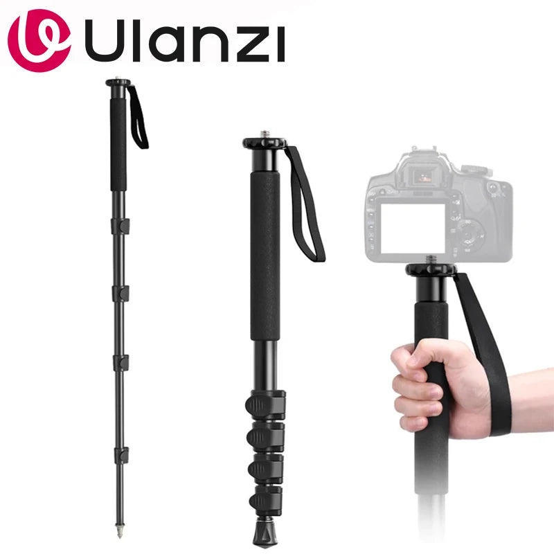 Ulanzi TB12 Monopod Extendable Camera Tripod Load 5kg 155cm/61”  Phone Selfie Stick 1/4" Mount for Sony Canon Nikon Camera DSLR