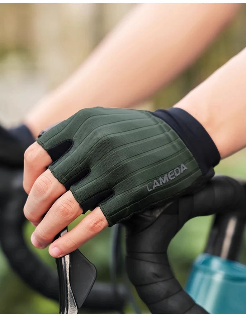 Lameda Bicycle Gloves Half Finger High Elasticity Men's Cycling Gloves Anti-slip Summer Gloves Shock-absorbing Bike Accessories