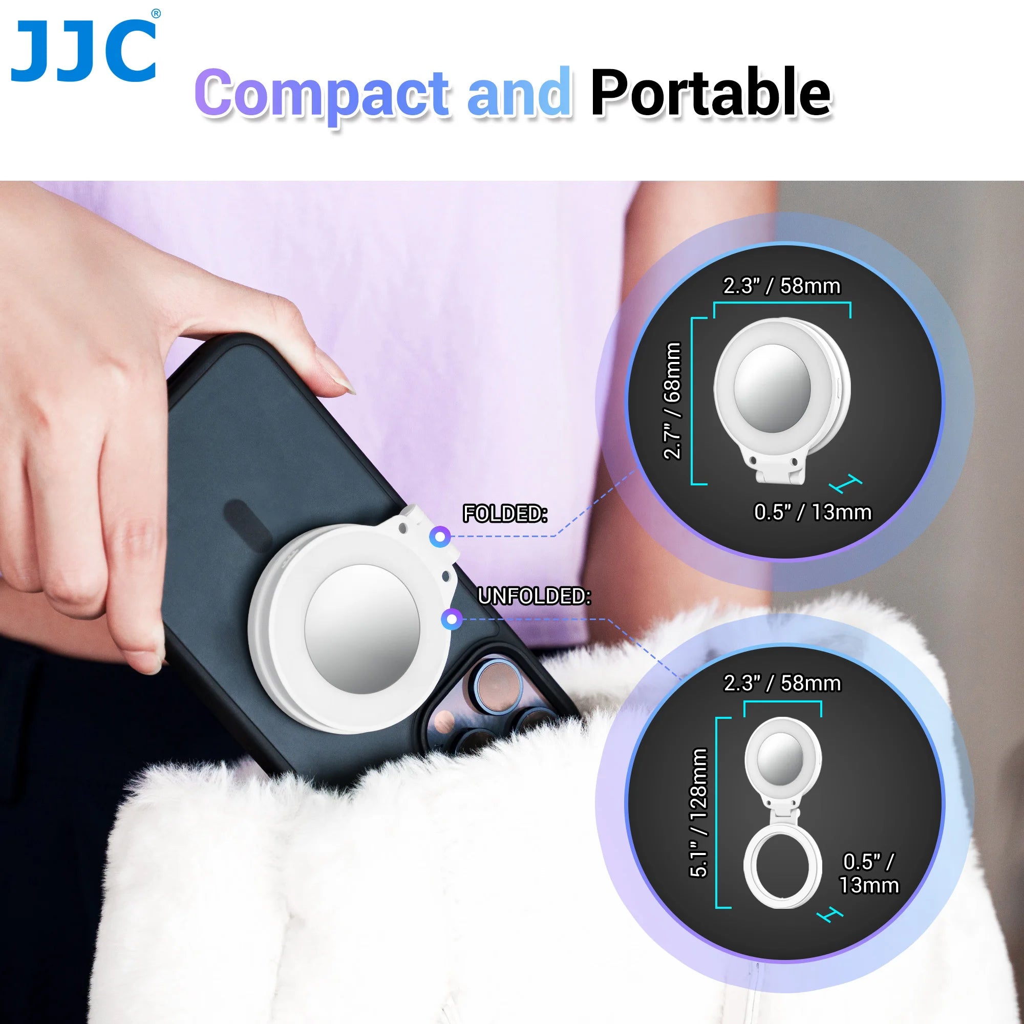 Magnetic Led Selfie Fill Light Mini Portable with USB for Magsafe Iphone 15 14 13 Pro Max Android Video Light for Makeup Vlog
