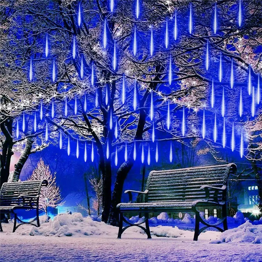 Outdoor LED Meteor Shower Lights Falling Rain Drop Fairy String Light Waterproof for Christmas Party Garden Holiday Decorations