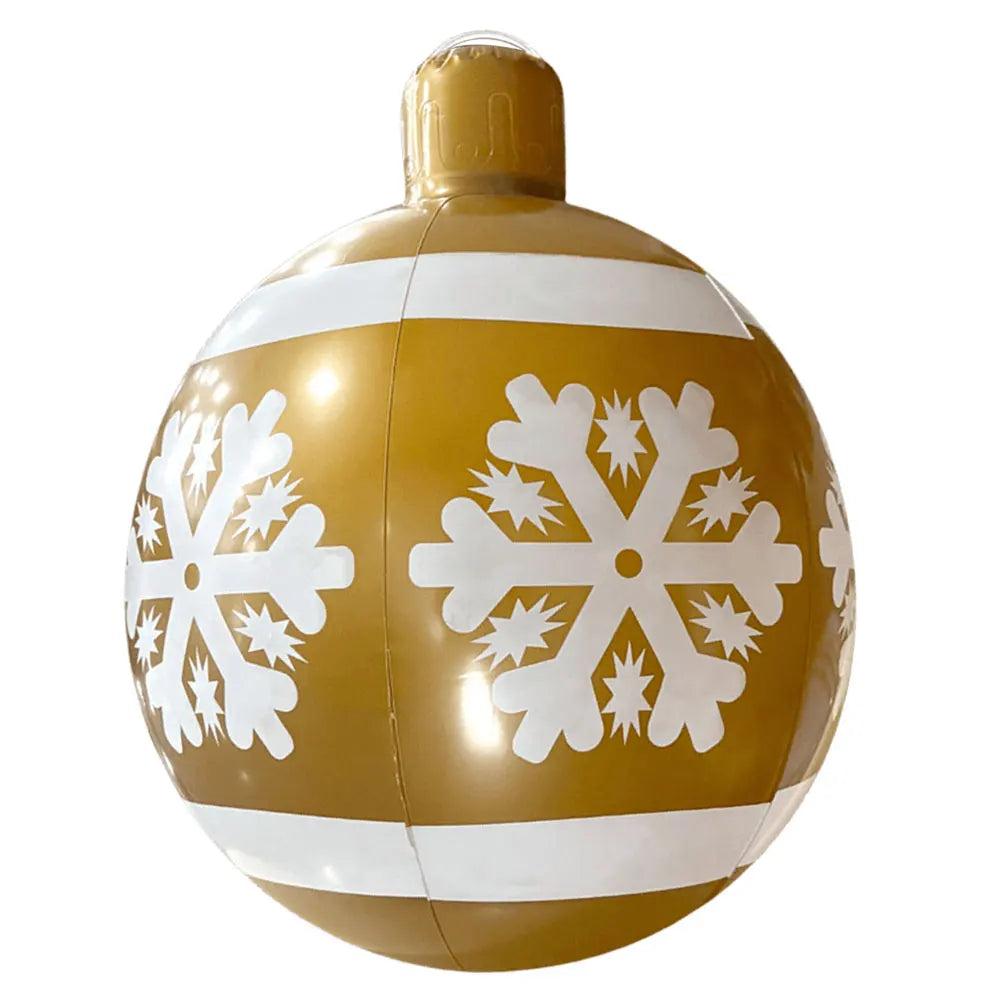 24 Inch PVC Inflatable Christmas Ball Outdoor Indoor Christmas Decorated Ball Giant Big Large Balls Toy New Year Party Ornament