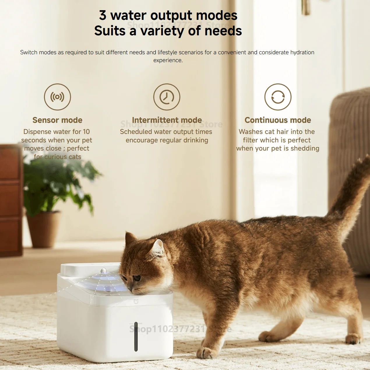 Xiaomi Mijia Smart Pet Drinking Fountain 2 3L Capacity Wireless Water Pump Automatic Sensing Cats and Dogs Long Battery Life