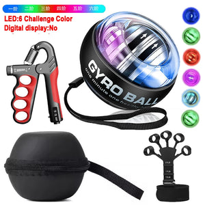 LED Gyroscopic Ball Autostart Range Gyro Power Wrist Ball Self Start Fitness Exercise Equipment Arm Hand Muscle Strength Trainer