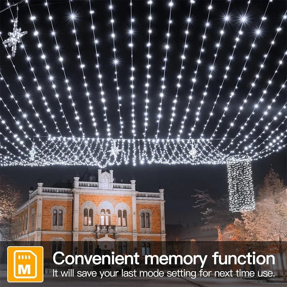 LED Green Wire Led String Fairy Lights US/EU Plug 110V/220V Waterproof LED Christmas Tree Holiday Home Garden Decoration Xmas