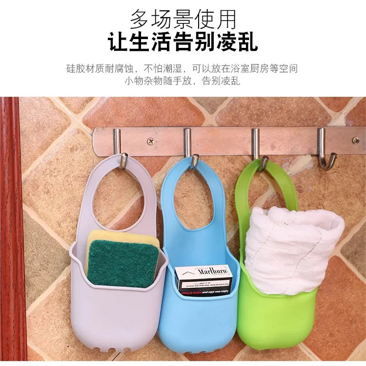 Sink Drain Rack Kitchen Storage Basket Shelf Hang Sink Bag Sponge Holder Soap Dish Drainer Home Organizer Kitchen Accessories - You Offer