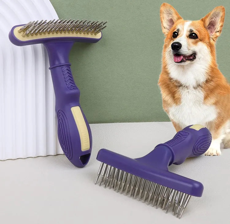 Dog Comb Pet Hair Remover Massage Cat Brush Professional Dog Grooming Brush Stainless Steel Comb for Dogs Hair Knot Opening