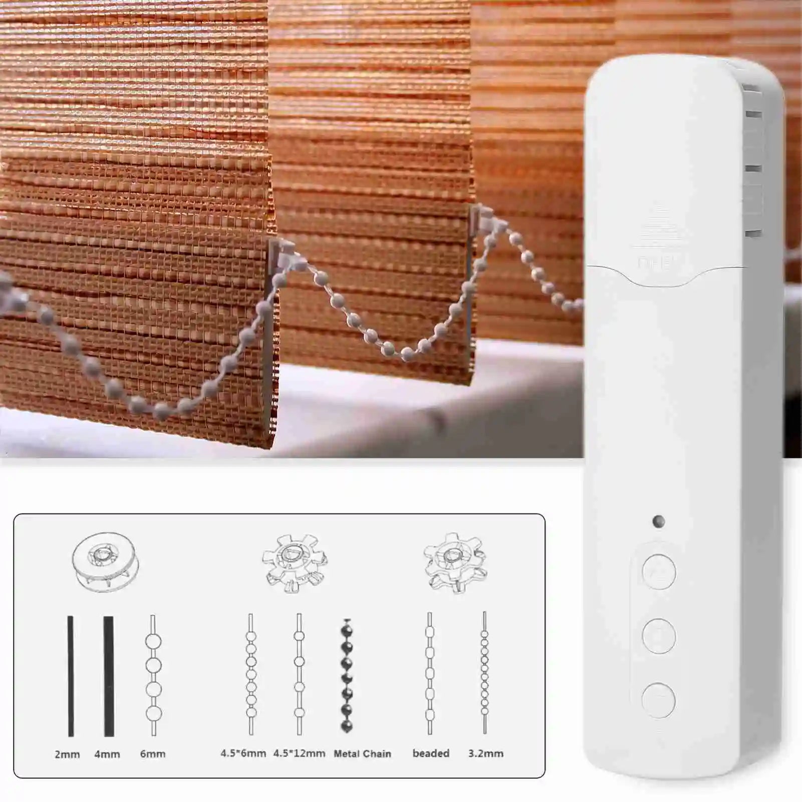 WiFi TM616EGWT Intelligent Pull Bead Curtain Motor Electric Curtain Motors phone APP Control Voice Control Quiet for Alexa Home - You Offer