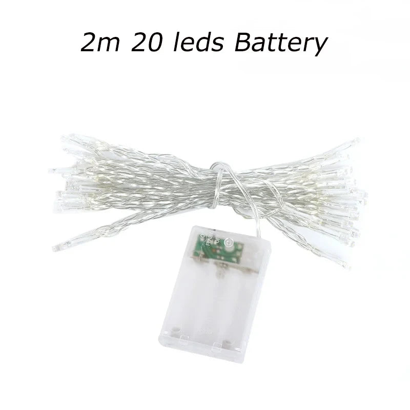 LED Garland String Lights 10m 30m 50m 100m Christmas Tree Wedding Decoration Waterproof Fairy Light Indoor Outdoor 220V EU Lamp