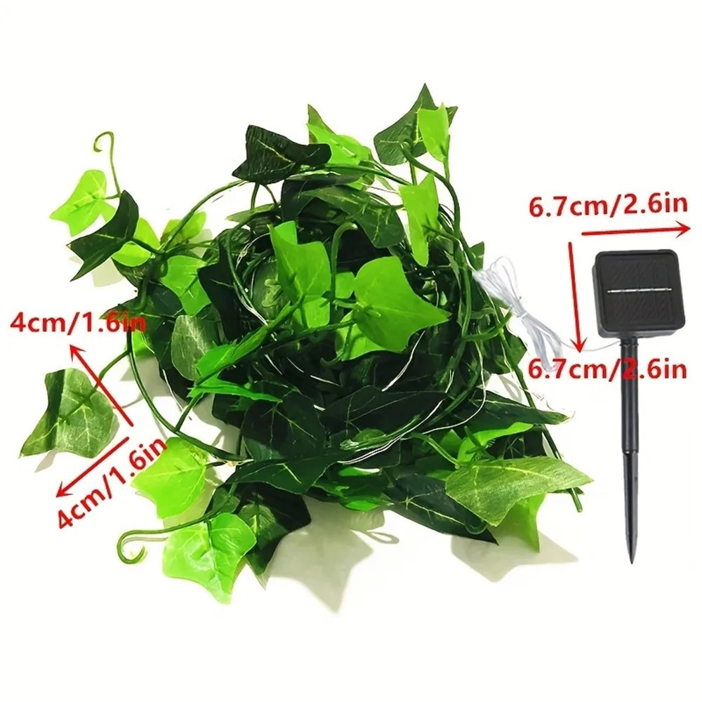 10m 100led Solar String Fairy Lights Outdoor Waterproof Ivy Lights LED Artificial Maple Leaf Christmas for Garden Decoration