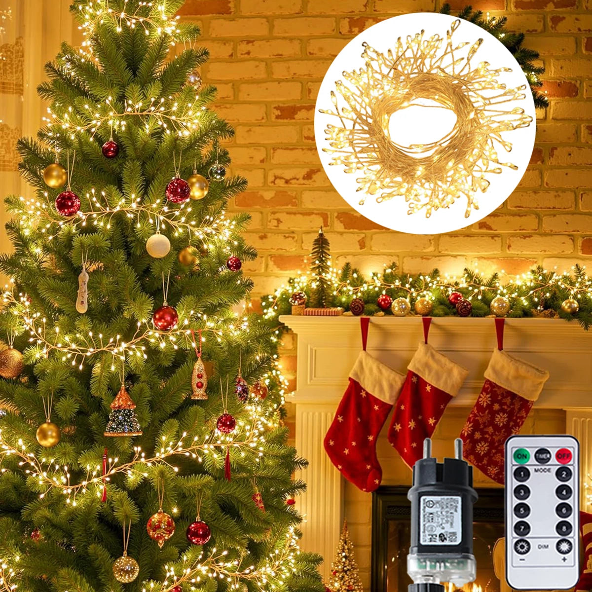 6M-50M LED Silver Wire String Fairy Cluster Lights Christmas Tree Light Outdoor Garland New Year Street Home Party Wedding Decor