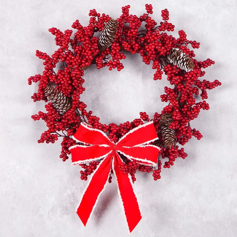 SRETNO Christmas Wreath Artificial Plants Red Fruit Flower Wreath Home Decorations Ornaments Christmas Supplies 2025 New Garland