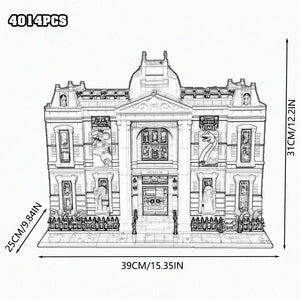 Creative Expert Brick Bank Cafe Corner Model MOC Street View House Building Blocks Toys Pet Book Shop Town Hall Downtown Diner