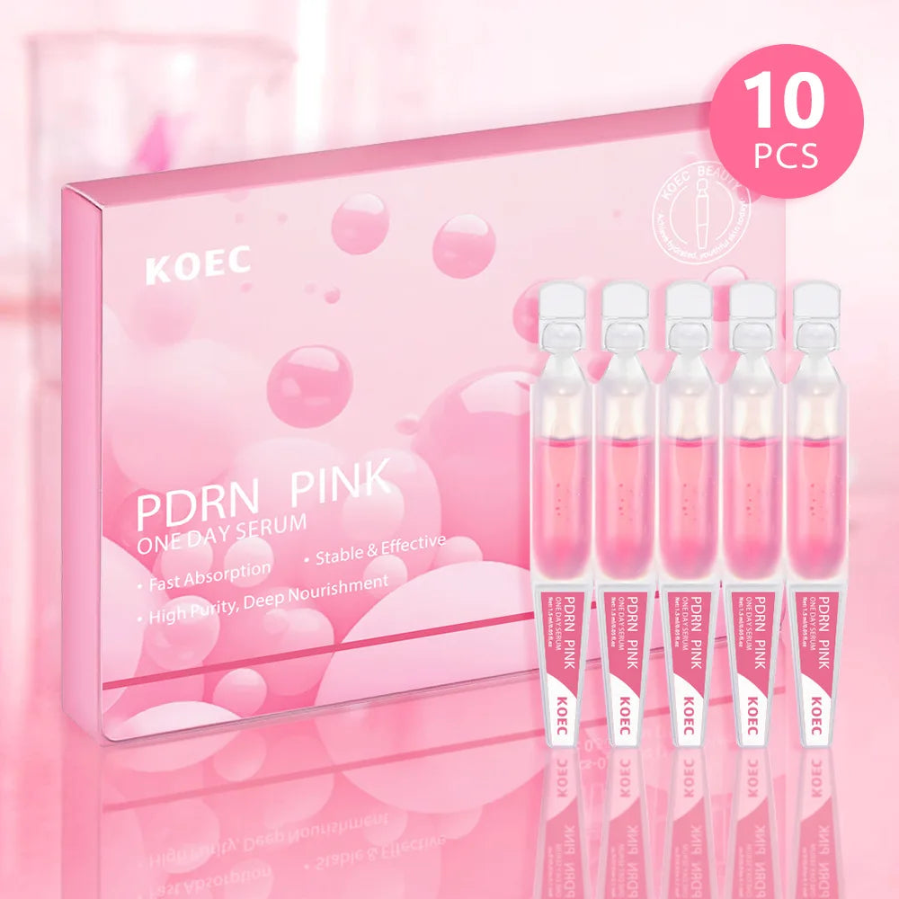 10Vials/Box PDRN PINK ONE DAY SERUM Firming Hydrating Ampoule Smoothing Skin Oil Control Pore Refining Skin Rejuvenation Essence