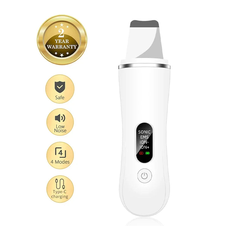 New Ultrasonic Skin Scrubber Facial Deep Cleansing Blackhead Remove Ultrasonic Cleansing Cavitation Peeling Shovel Skin Scrubber