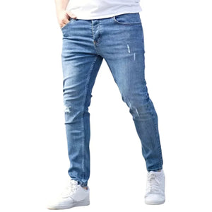 Mens Jeans Casual Skinny Pants Stretch Denim Trousers Male Slim Fit Straight Pants Fashion Jeans Soild Pencil Pants Man Clothing - You Offer