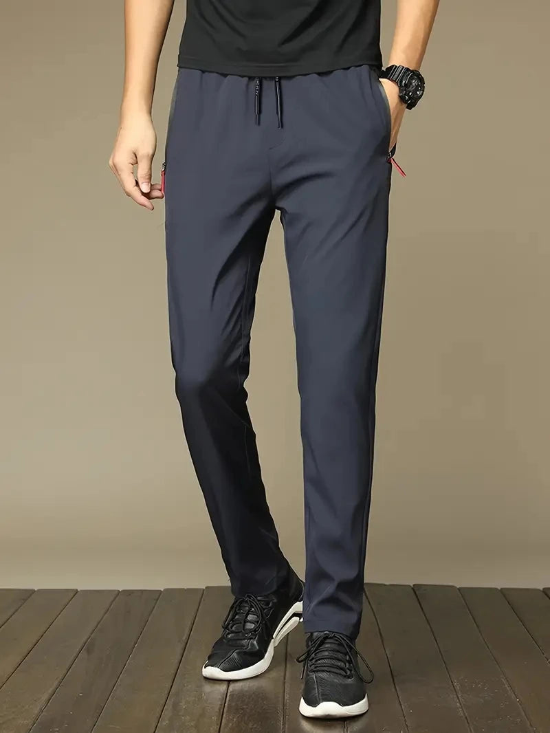 2-Pack Men's Casual Pants Stretch Elastic Waist Jogger Korean Classic Blue Black Gray Male Brand Trousers Plus Size - You Offer
