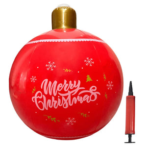60cm Giant Inflatable Christmas Ball with Lights Remote Control Giant Luminous Inflatable Christmas Ball Outdoor Christmas Decor