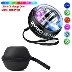 LED Gyroscopic Ball Autostart Range Gyro Power Wrist Ball Self Start Fitness Exercise Equipment Arm Hand Muscle Strength Trainer