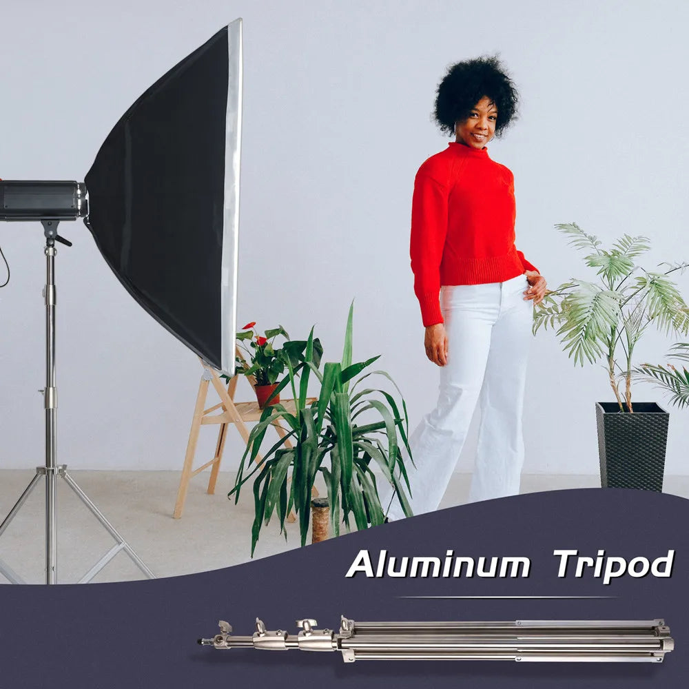 2.9M Tripod Super Stable Big Tripod Foldable Light Stand Lifting Frame Wheels Photography Softbox Photo Studio Stainless Steel