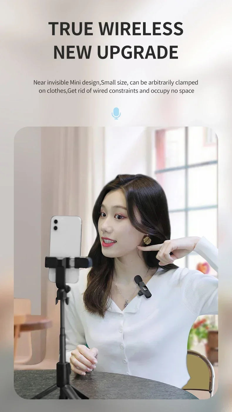 Xiaomi Wireless Lavalier Microphone Mini Portable Audio Video Recording Mic for iPhone Android Live Broadcast Gaming