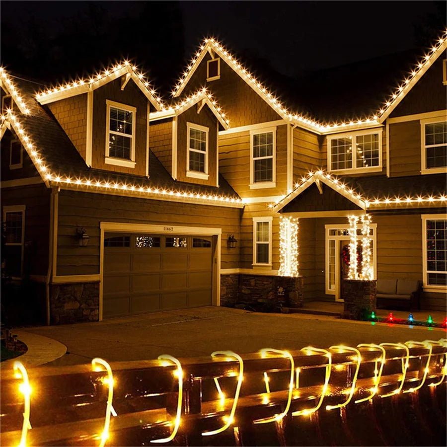LED Rope Tube String Lights 10M 20M 30M Outdoor 8 Modes Christmas Fairy Lights Garland for DIY Party Wedding Garden Fence Decor