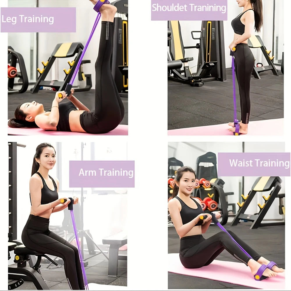 Six-Tube Tensioner Multi-Functional Household Fitness Yoga Abdominal Strengthening Resistance Band Tension Rope Sit-Up Assistive