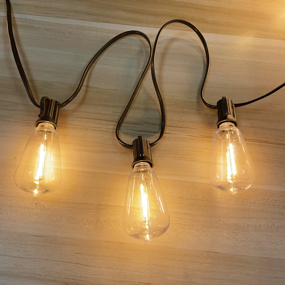 ST38 Globe Outdoor LED String Lights Plastic Shatterproof Bulbs Waterproof Patio Lights for Garden Outside Backyard Porch