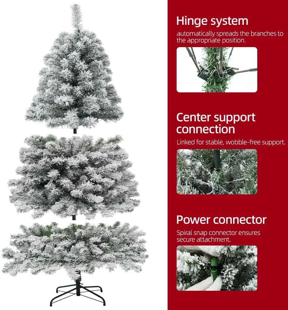 Christmas Tree with Lights 6ft Premium Artificial Christmas Tree with 874 Branch and 250 Warm Lightsm  Easy Assembly