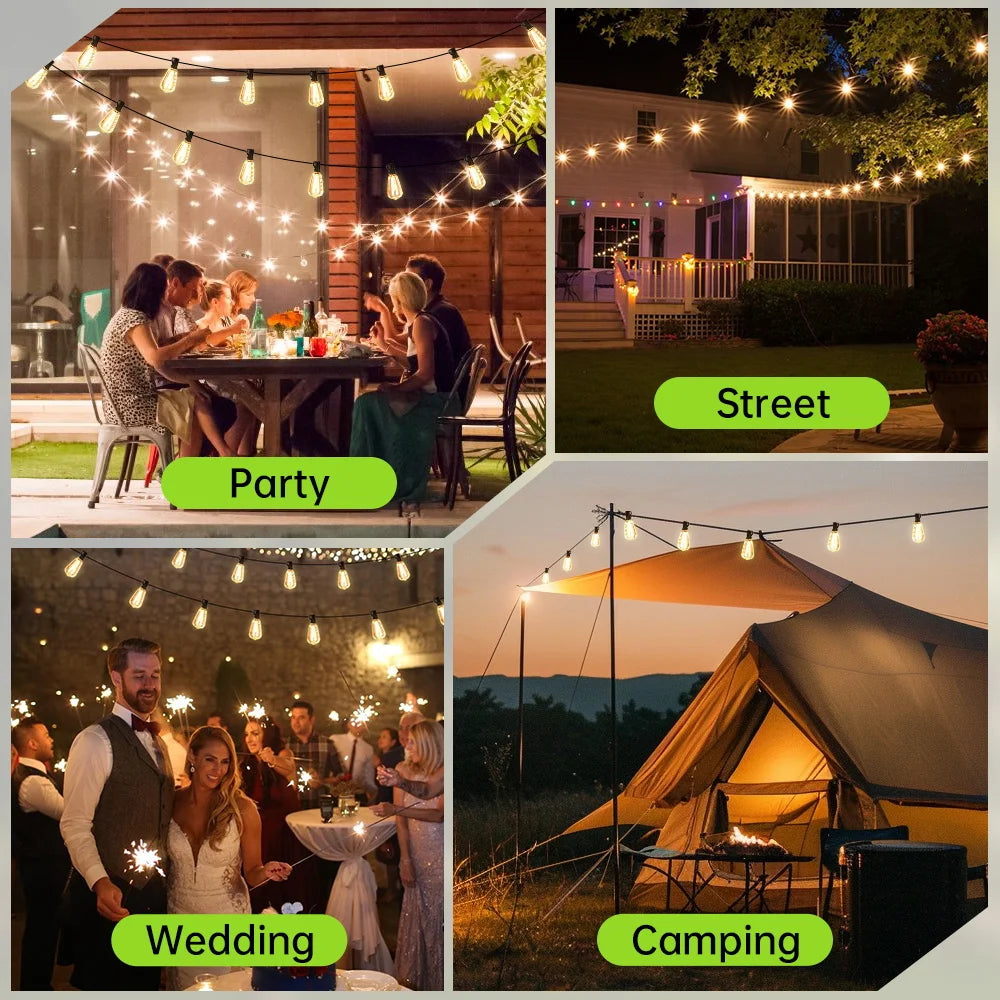 Garden Solar String Lights Led Remote Control Outdoor Lamps Waterproof Outdoor Solar Led Light For Party Camping Tent Decoration