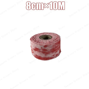 Halloween Bloody Gauze Roll Bloody Bandage  Wrap Fake Blood Creepy Costume Gauze Mummy Zombie Costume Accessories Party Decor