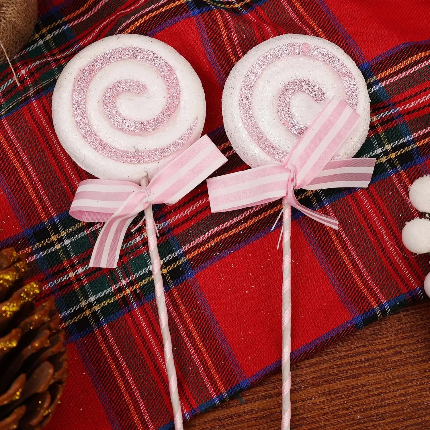 20/1x Christmas Candy Cane Ornaments Plastic Glitter Xmas Tree Hanging Pendants Twisted Crutch Candy Canes New Year Party Favors