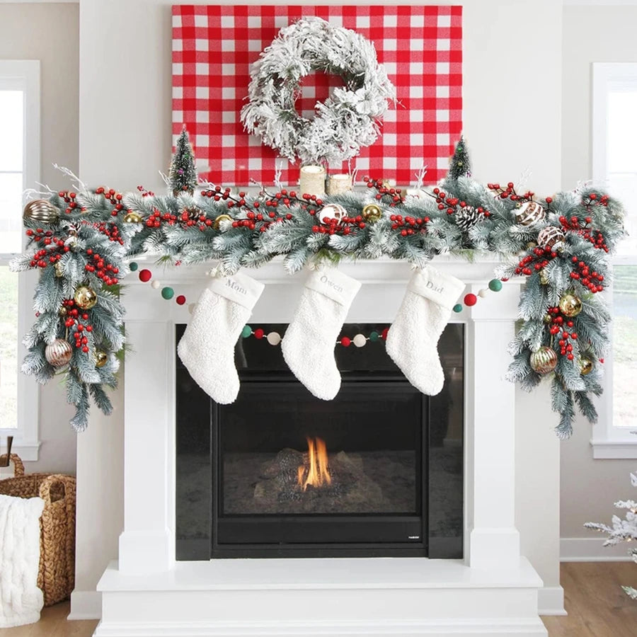 180Cm Artificial Green Plants Christmas Tree Garland Wreath Home Party Decoration Table Yard Pine Tree Rattan Hanging Ornament