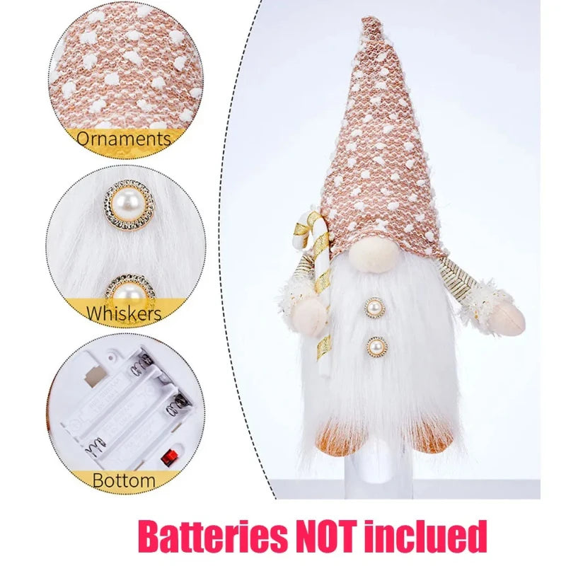 Christmas Decorations, Long Beard, Plush Hat, Light, Gift Holder, Walking Stick, Rudolph Doll, Window Display Item Navidad