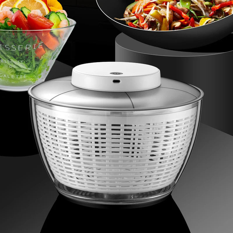 Salad Spinner Electric/Manual Vegetable Dehydrator Multifunction Food Fruit Dryer Quick Drying Drain Basket Kitchen Accessories