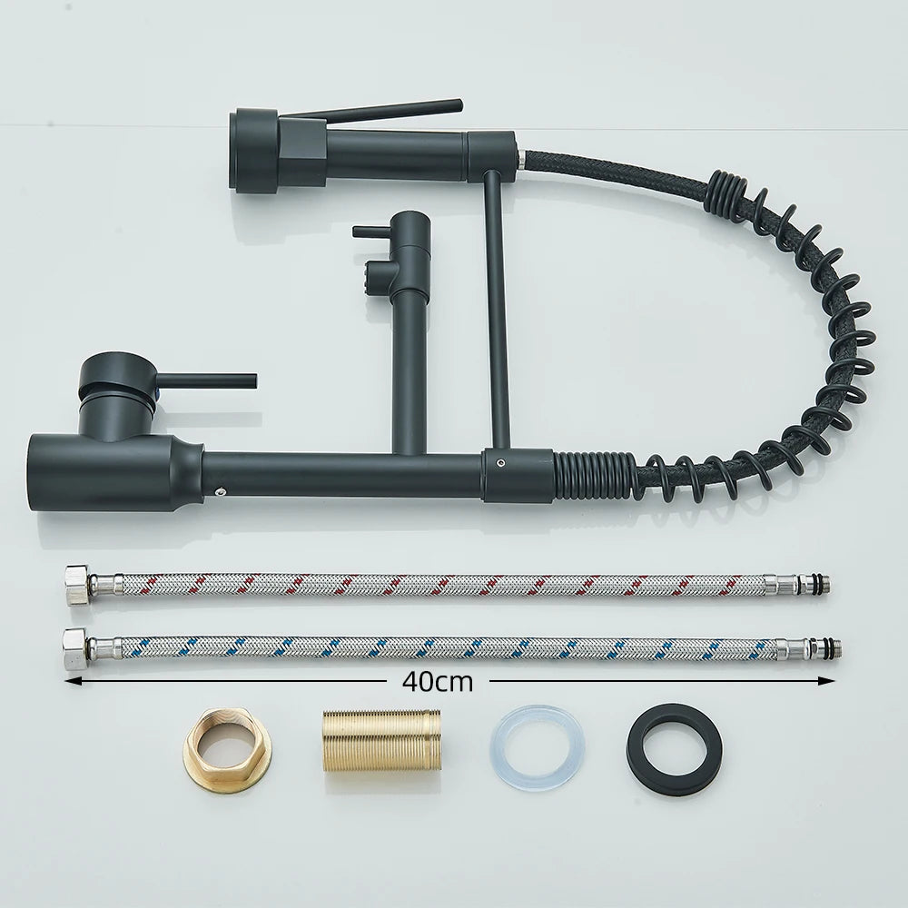 Pull Down Spring Kitchen Faucet Single Lever Hot Cold Mixer Water For Kitchen Sink Dual Spout Nozzle Faucets Crane - You Offer
